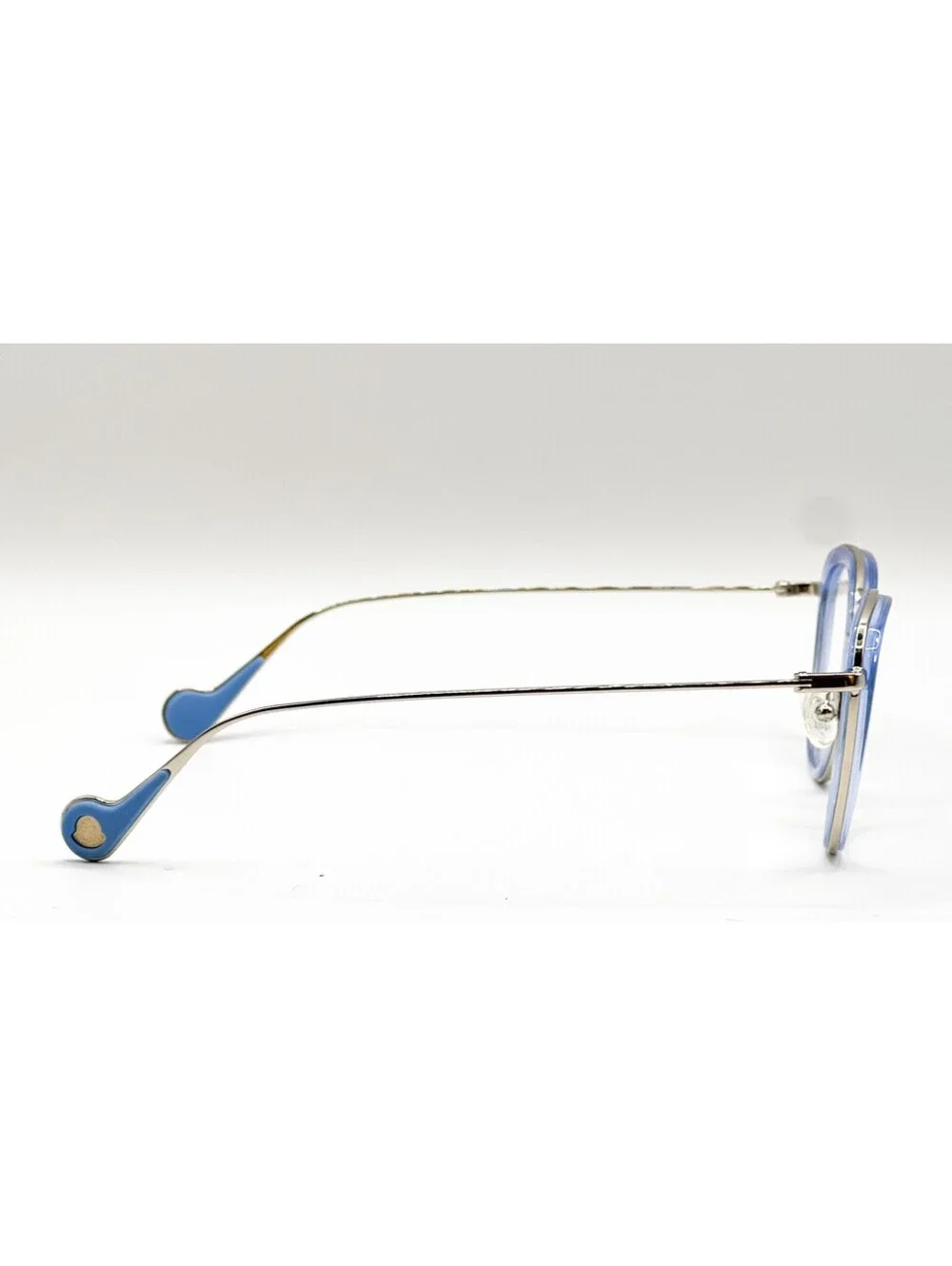 Moncler ML 5048 084 Shiny Light Blue Cat Eye Authentic Eyeglass Frames 50-20-140